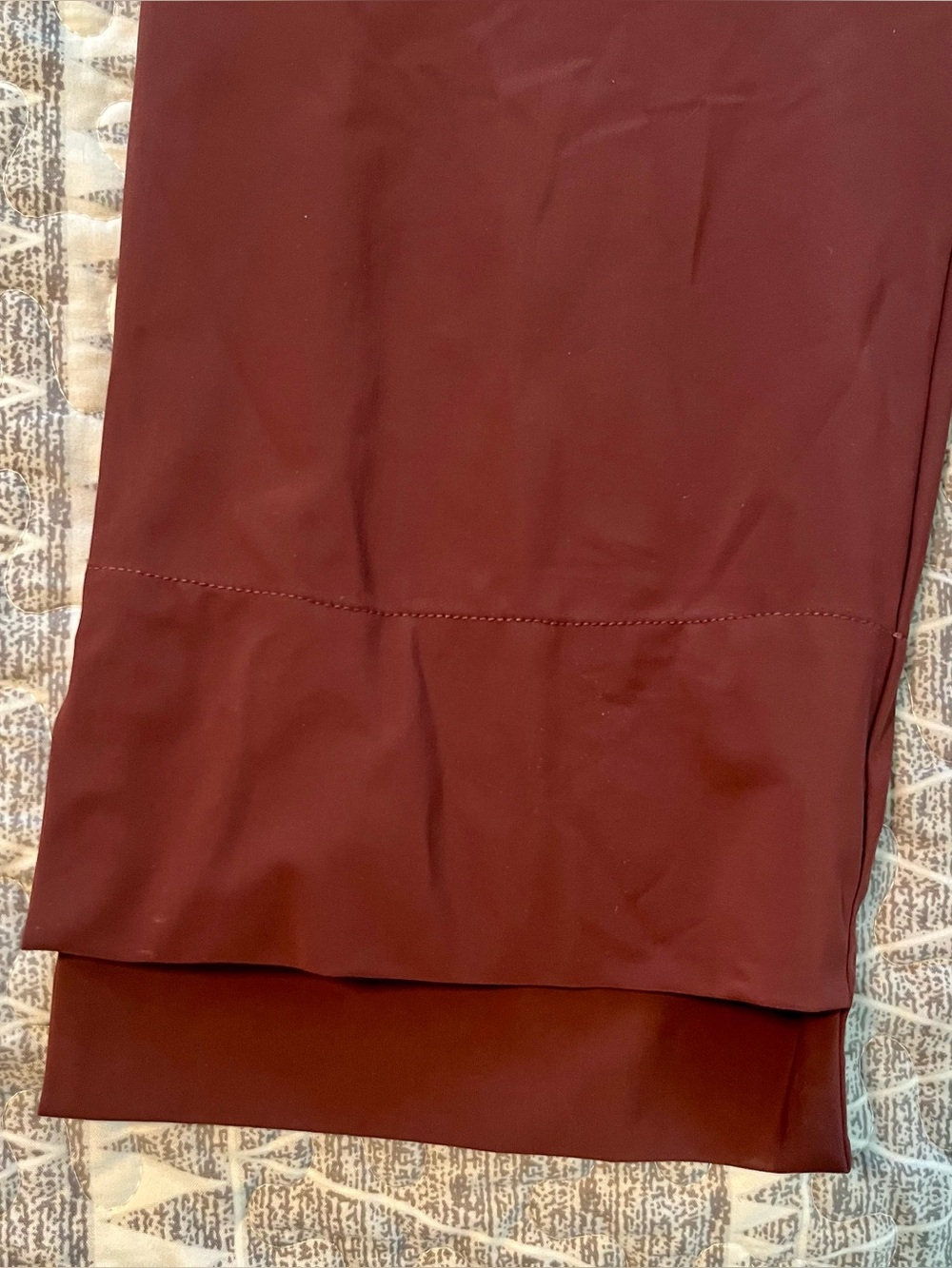 Aday Straight Up Dress Pant Burgundy Recycled Technical Silk High Rise Size Medi - Picture 4 of 10